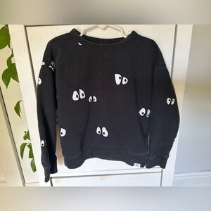 GAP kids size 5 Halloween eyes graphic sweatshirt black long sleeve unisex